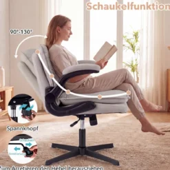 Ergonomischer Bürostuhl Höhenverstellbar Schreibtischstuhl mit Rückenlehne Blastbar bis 150 kg