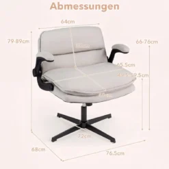 Ergonomischer Bürostuhl Höhenverstellbar Schreibtischstuhl mit Rückenlehne Blastbar bis 150 kg