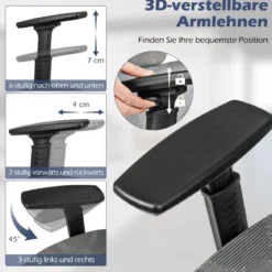 Ergonomischer Bürostuhl mit Einziehbarer Fußstütze & Verstellbarer Kopfstütze Computerstuhl