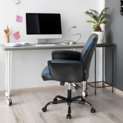 Ergonomischer Computerstuhl mit integrierten Armlehnen Höhenverstellbar Bürostuhl