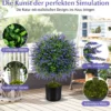 2er Kunstpflanze mit Lavendelbäume in Lila & Blättern Buchsbaum Kunstbaum mit Topf 58cm