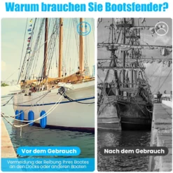 4er-Pack Bootsfender zum Andocken Gerippte Bootsstoßdämpfer Blau