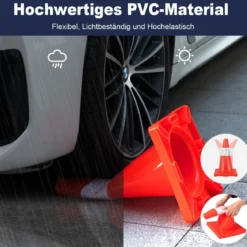12er Pack Leitkegel Sicherheitskegel mit reflektierenden Kragen Orangefarbene Verkehrshütchen aus PVC