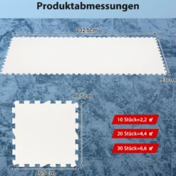10er-Pack Trockenland Synthetische Eisfliesen zum Training Hockey-Bodenmatte 465 x 465 cm