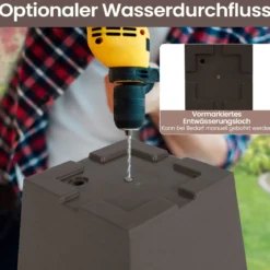 2er Pflanzkübel mit Innentopf Wetterfeste Blumentöpfe mit Entwässerungslöchern Braun