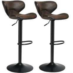 2er Set Barhocker Barstuhl Tresenhocker Drehstuhl Bistrohocker Sitzhocker Braun
