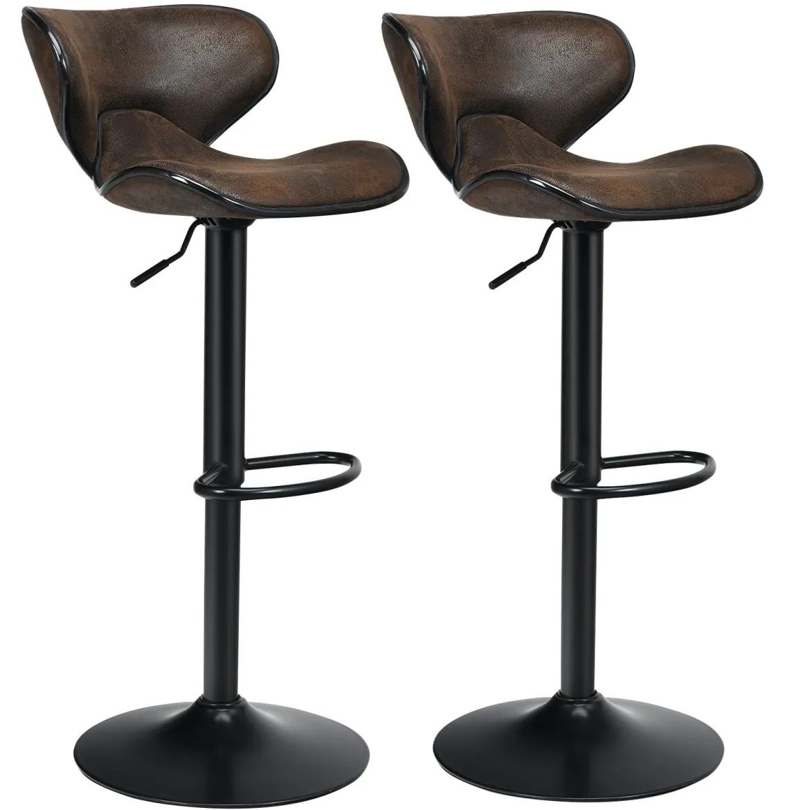 2er Set Barhocker Barstuhl Tresenhocker Drehstuhl Bistrohocker Sitzhocker Braun