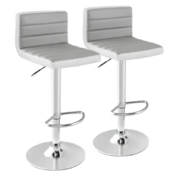 2er Set Barhocker 82-102cm Höhenverstellbare Drehbare Barstühle Küchenhocker Sitzhocker