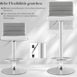 2er Set Barhocker 82-102cm Höhenverstellbare Drehbare Barstühle Küchenhocker Sitzhocker