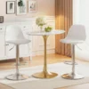 2er Set Barhocker 360 °Drehbarer Barstuhl Höhenverstellbarer Tresenhocker Küchenhocker Weiß