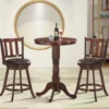 2er Set Barhocker Gepolsterte Drehhocker mit drehbarem Sitz 59,5 x 98 cm Braun + Schwarz