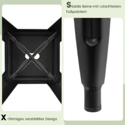 4er Set Barhocker mit Fußstütze bis 150kg Belastbar Stapelbare Küchenhocker Sitzhocker Schwarz