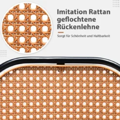 2er Set Barhocker Moderne Esszimmerstühle aus Kunstleder 52 x 48 x 107 cm