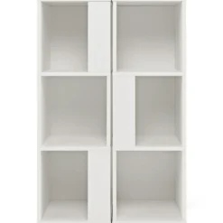 2er Set Bücherregal aus Holz mit Kippsicherung 3 Ebenen Standregal 33 x 33 x 100,5 cm Weiß