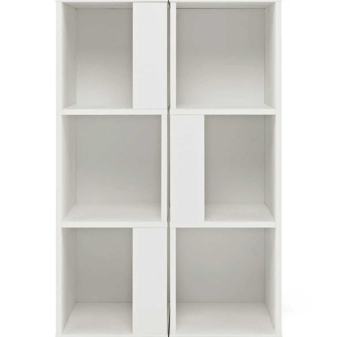 2er Set Bücherregal aus Holz mit Kippsicherung 3 Ebenen Standregal 33 x 33 x 100,5 cm Weiß