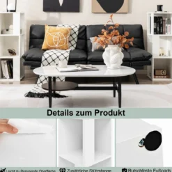 2er Set Bücherregal aus Holz mit Kippsicherung 3 Ebenen Standregal 33 x 33 x 100,5 cm Weiß