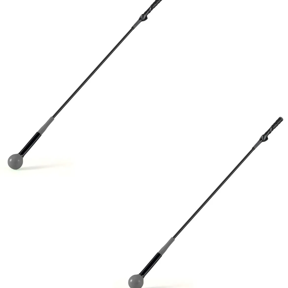 2er Set 120cm Golfschwungtrainer-Hilfe mit Gewichts-Kopf Golf Trainingshilfe Schwungtrainer Grau