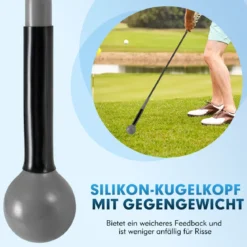 2er Set 120cm Golfschwungtrainer-Hilfe mit Gewichts-Kopf Golf Trainingshilfe Schwungtrainer Grau