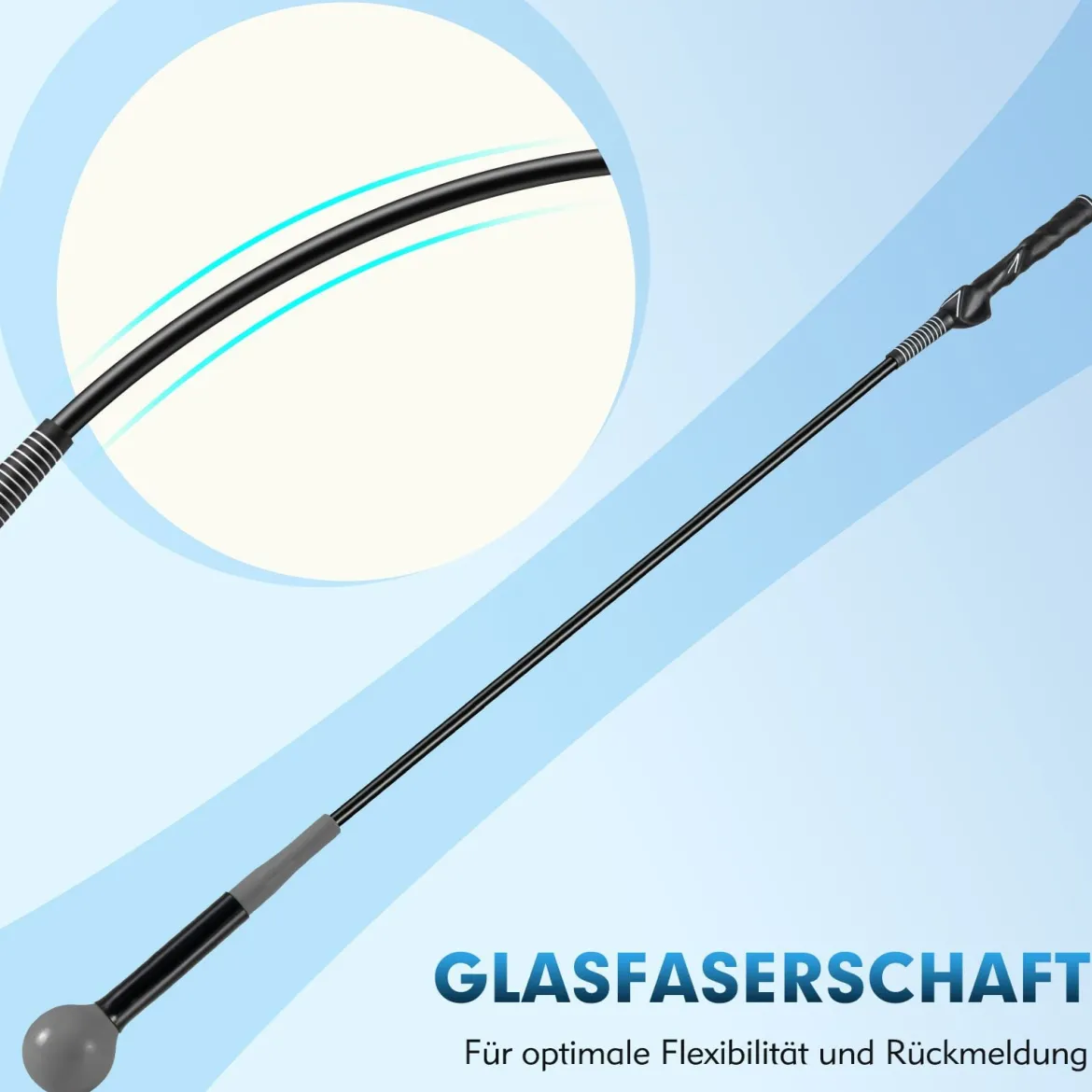 2er Set 120cm Golfschwungtrainer-Hilfe mit Gewichts-Kopf Golf Trainingshilfe Schwungtrainer Grau