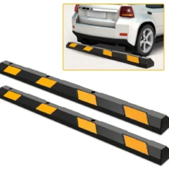 2er Set 183 cm Gummi Radstopper Parkplatzbegrenzung bis 4000 kg Parkbegrenzung Einparkhilfe