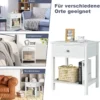 2er Set 2 Ebene Nachttisch mit Schublade Nachtkommode 48 x 40 x 58 cm Weiß