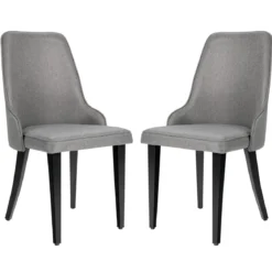 2er Set Esszimmerstühle gepolsterte Esszimmerstühle Küchenstuhl 47,5 x 59 x 90,5 cm Grau