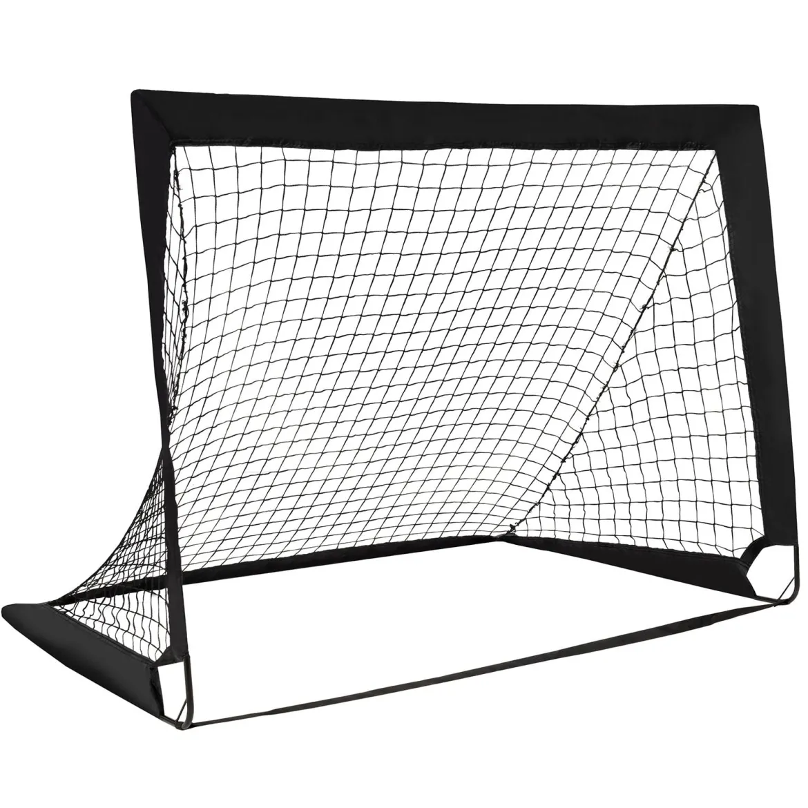 2er Set Fußballtor klappbar Fußball-Tor mit Montagezubehör und Tragetasche faltbares Fußballnetz 120 x 92 x 92cm Schwarz