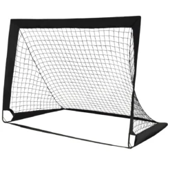 2er Set Fußballtor klappbar Fußball-Tor mit Montagezubehör und Tragetasche faltbares Fußballnetz 120 x 92 x 92cm Schwarz