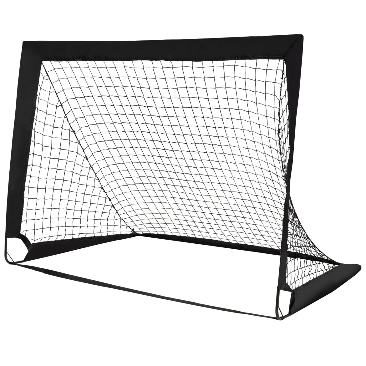 2er Set Fußballtor klappbar Fußball-Tor mit Montagezubehör und Tragetasche faltbares Fußballnetz 120 x 92 x 92cm Schwarz