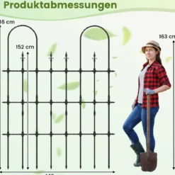 2er Set Garten Spalier für Kletterpflanzen Rostfreier Metall Pflanzenstützrahmen für Hochbeet