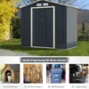 2er Set Gerätehaus Metall Erweitert-213 x 191 x 195 cm+Geräteschuppen abschließbar Gartenhaus Set