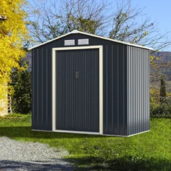 2er Set Gerätehaus Metall Erweitert-213 x 191 x 195 cm+Geräteschuppen abschließbar Gartenhaus Set