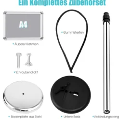 2er Set Höhenverstellbarer A4 Infoständer Drehbarer Plakatständer Kundenstopper Silber