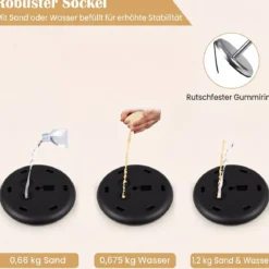2er Set Infoständer A4 81–131 cm Höhenverstellbarer Menükartenhalter Drehbar mit Befüllbarem Sockel Silber
