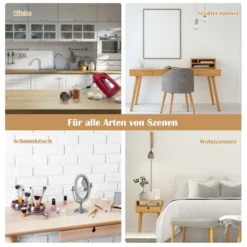 2er Set Küchen Eckregal 2-Ebenen Lagerregal Gewürzregal aus Bambus 45 x 16 x 35 cm Natur + Silber