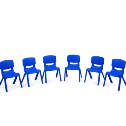 6er Set Kinderstühle Stapelbare Klassenraumstühle für Kinder zum Lernen Blau