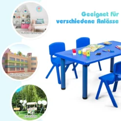 6er Set Kinderstühle Stapelbare Klassenraumstühle für Kinder zum Lernen Blau