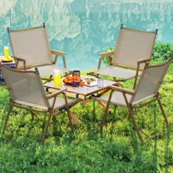 2er Set Klappbare Campingstühle mit Aluminiumrahmen Klappstühle Ultraleichte Klappstühle