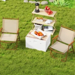 2er Set Klappbare Campingstühle mit Aluminiumrahmen Klappstühle Ultraleichte Klappstühle