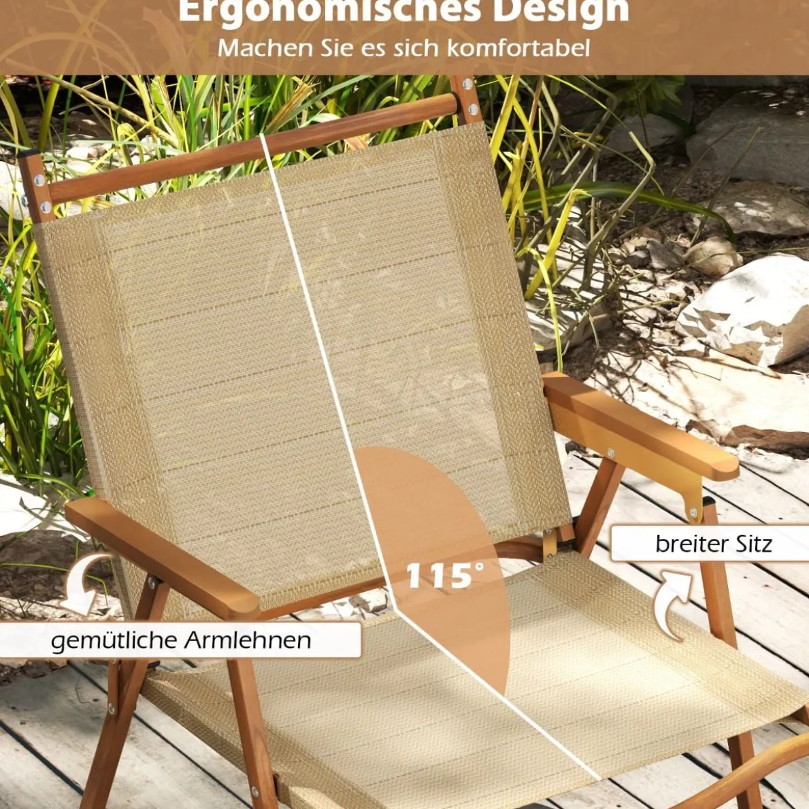 2er Set Klappbare Campingstühle mit Aluminiumrahmen Klappstühle Ultraleichte Klappstühle