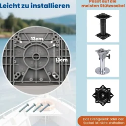 2er Set Klappbarer Bootsstuhl mit Schaumstoffpolsterung Bootssitz Gepolsterter Steuerstuhl