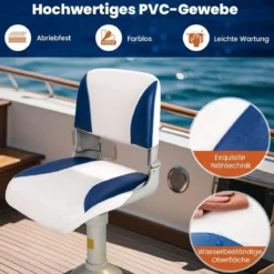 2er Set Klappbarer Bootsstuhl mit Schaumstoffpolsterung Bootssitz Gepolsterter Steuerstuhl