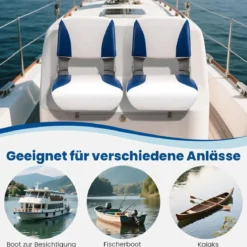2er Set Klappbarer Bootsstuhl mit Schaumstoffpolsterung Bootssitz Gepolsterter Steuerstuhl