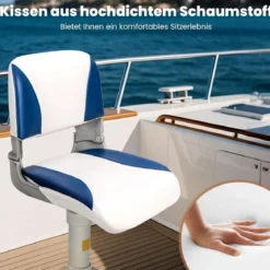 2er Set Klappbarer Bootsstuhl mit Schaumstoffpolsterung Bootssitz Gepolsterter Steuerstuhl