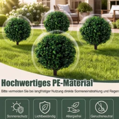 2er Set Künstliche Olivenbäume 65 cm Wetterfest mit Erdspießen Outdoor Grün
