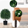 2er Set Künstlicher Formschnittbaum in Kugelform mit UV-geschützten Blättern & Früchten