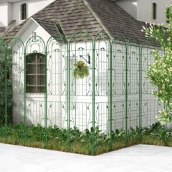 2er Set Metall Rankgitter zum Stecken Dekorativer Gartenzaun Freistehende Rankhilfe