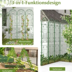 2er Set Metall Rankgitter zum Stecken Dekorativer Gartenzaun Freistehende Rankhilfe