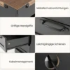 2er Set Nachttisch mit Ladestation Schmaler Beistelltisch mit Ablagefach & 2 Schubladen Schwarz