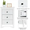 2er Set Nachttisch mit 3 Schubladen Nachtschrank für Boxspringbett 46 x 37 x 65 cm Weiß